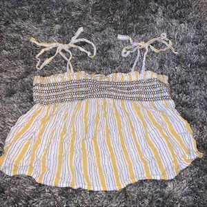 Stripped Flowy cropped shirt
